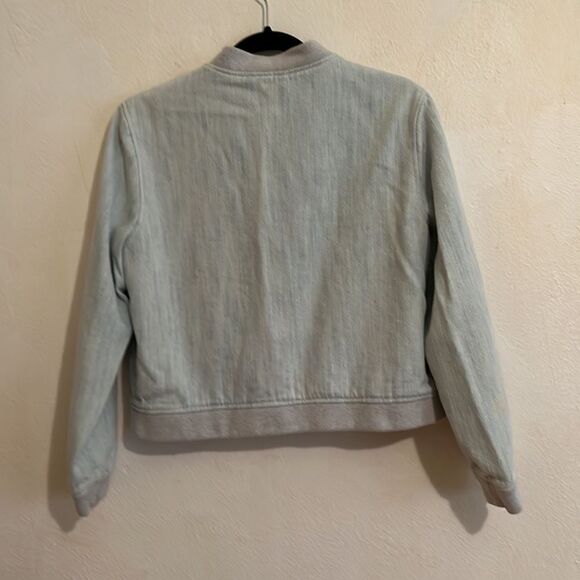 Vintage Bensimon Collection Fully Lined Light Blue Denim Bomber Jacket size L - Picture 5 of 8